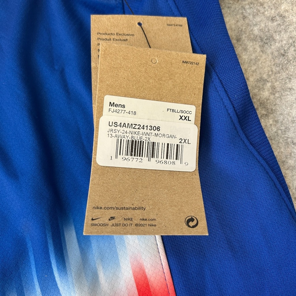 United States Womens National Team Jersey Mens XXL Blue Soccer Nike Morgan 13 - Picture 6 of 12